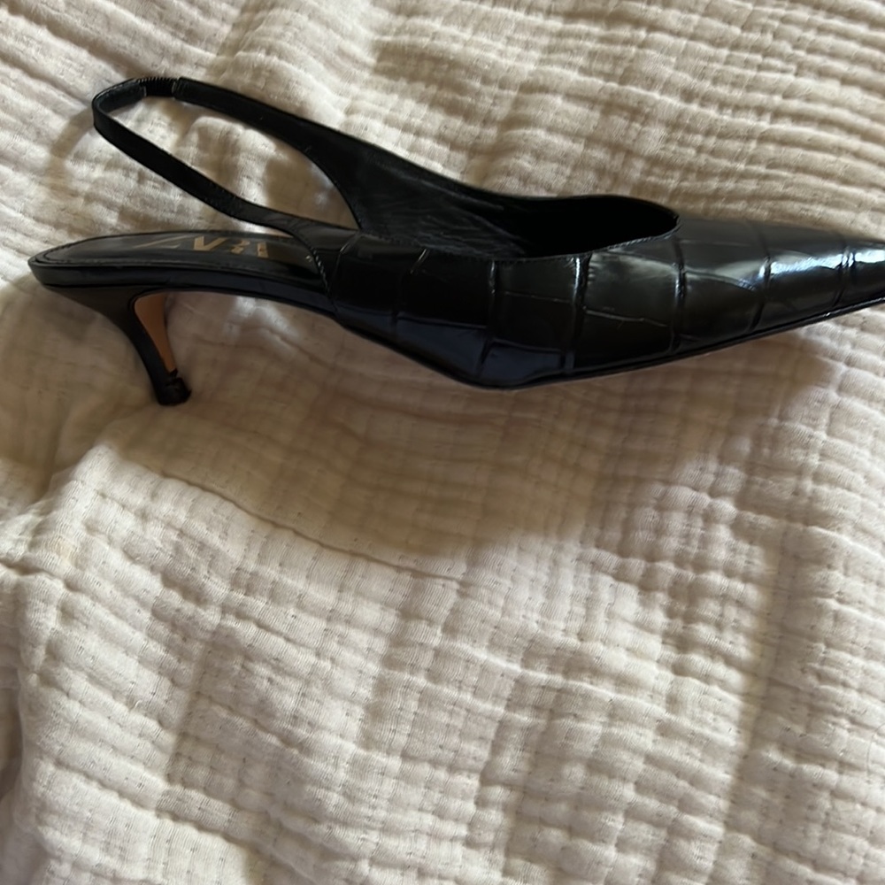 Zara Slingback Pumps, black 9.5 - Picture 5 of 7
